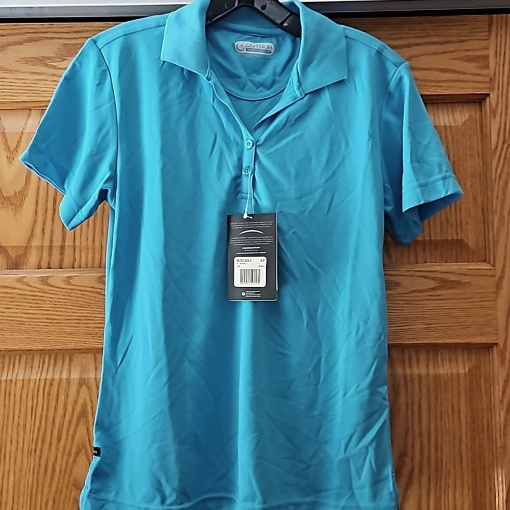 NWT Women's ONTOUR Chill (Turquoise) Performance Polo Shirt size S